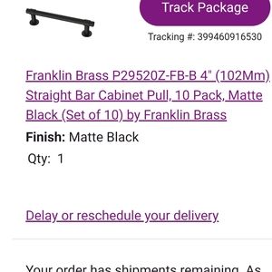 10 matt black brass drawer pulls